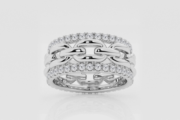 Natural Diamond | 1 ctw Round Link Fashion Band